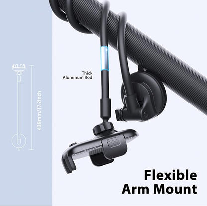 Qifutan Phone Holder - 14-Inch Long Arm Windshield Car Cell Phone Holder Anti-Shake Stabilizer Automobile Mount for iPhone Android Smartphones
