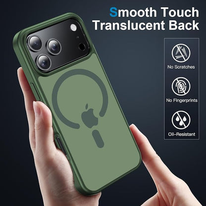 for iPhone 17 Pro Max case with Camera Lens Protector [10Ft Military-Grade Protection] Compatible with fit MagSafe Shockproof Cover Phone case for iPhone 17 Pro max 6.9 inch,Alpine Green