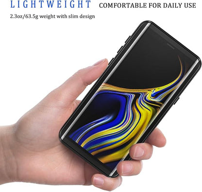 Lanhiem for Galaxy Note 9 Phone Case, IP68 Waterproof Dustproof Shockproof Case with Built-in Screen Protector, Full Body Underwater Protective Clear Cover for Samsung Galaxy Note 9, Black