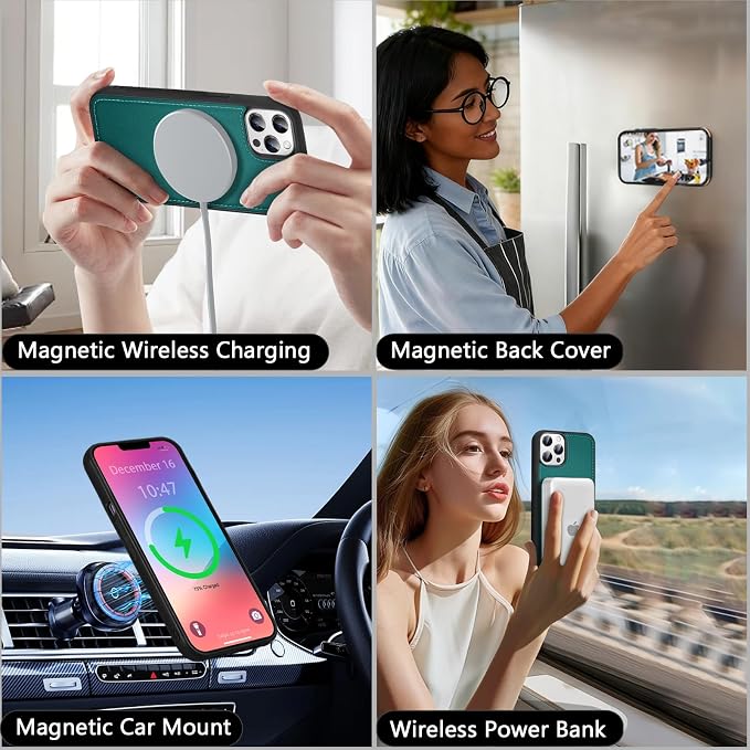 Wallet Case for iPhone 13 Pro Max with Card Holder/Crossbody Wallet/Strap| RFID Blocking | Magnetic | Kickstand | Detachable | PU Leather Phone Case for iPhone 13 Pro Max,6.7 in,Green