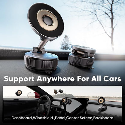 Phone Holders for Your Car, Car Phone Holder for Magsafe [Upgraded Strongest Suction & Magnetic] 360° Adjustable Magnetic Car Phone Mount for Your Car/Gym/Mirror Mount for iPhone & Android | Best Gift