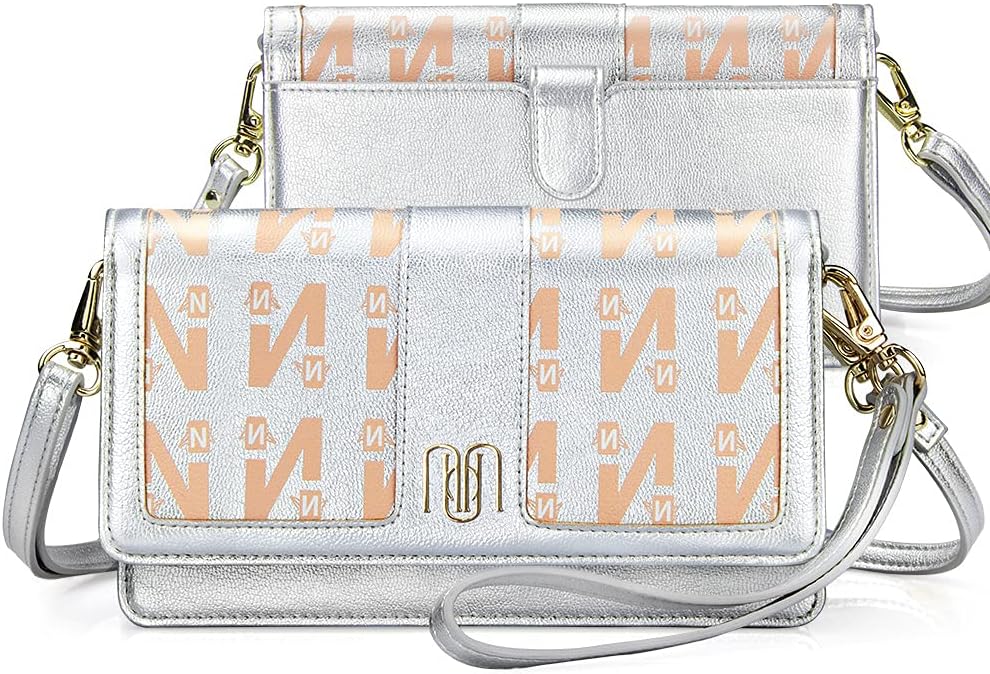 nuoku Women Small Crossbody Bag Cellphone Purse Wallet with RFID Card Slots 2 Straps Wristlet
