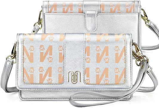 nuoku Women Small Crossbody Bag Cellphone Purse Wallet with RFID Card Slots 2 Straps Wristlet