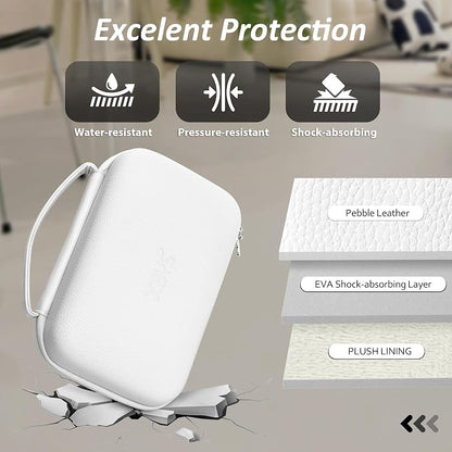 Charger Case for Macbook, Portable Tech Electronic Organizer Bag, Small Travel Storage Pouch for Laptop Accessories, MacBook Power Adapter, Charging Cords, USB Drives, Power Bank (White, XL)