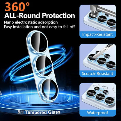 for Samsung Galaxy S26 Ultra Camera Lens Protector, Electroplated Matte Back with 9H Tempered Glass Lens Protector, [Strong Adsorption] [Case-Friendly] Metal Ring HD Clear Lens Cover, Blue