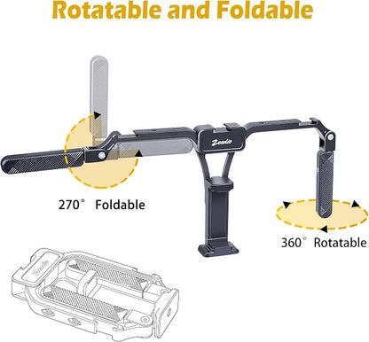 Zeadio Aluminum Smartphone Stabilizer Grip, Foldable Cellphone Video Rig, Filmmaking Vlogging Case, Phone Stabilizer Tripod Mount for All iPhone and Android Smartphones