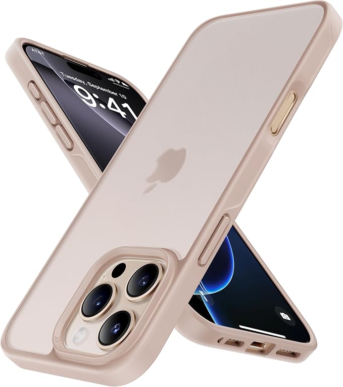 CASEKOO for iPhone 16 Pro Case, [Never Yellow Technology] [Mil-Grade Drop Protection] Translucent Slim Cover Women Men for iPhone 16 Pro Case Phone Case 6.1 inch, Rose Gold