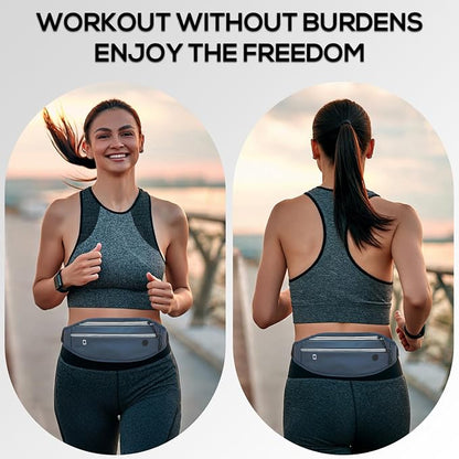 Running belt for Women &Men,Adjustable Exercise Waist Pack Reflective Running Belt for Sports Workout Cycling Hiking, Casual Hands-Free Wallets Phone Bag Fits All Phones(steelblue)