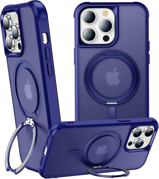 360° Magnetic Swivel Ring for iPhone 14 pro max case, Built-in Metal Stand and Ring Holder, Magsafe Compatible, Military Grade Protection, Shock Resistant - Blue