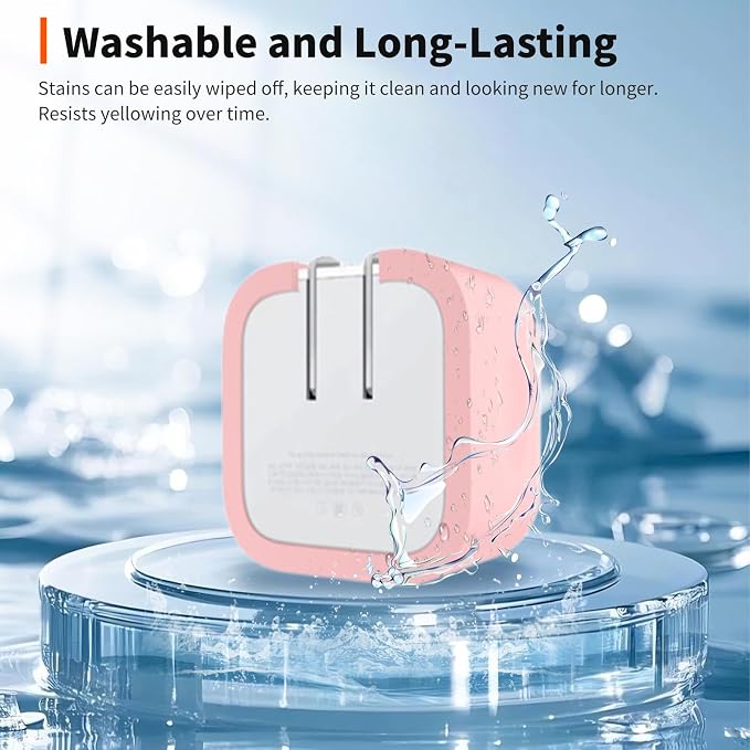 Case for Apple 35W Power Adapter – Soft Silicone Protective Cover for Dynamic Charger,Shockproof Dustproof Charging Block Protector Sleeve[Pink]