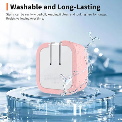 Case for Apple 35W Power Adapter – Soft Silicone Protective Cover for Dynamic Charger,Shockproof Dustproof Charging Block Protector Sleeve[Pink]
