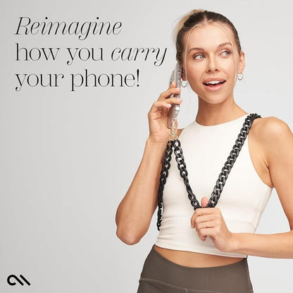 Case-Mate Crossbody Phone Lanyard / Chain [Works with All Phones] Hands-Free Strap - Cell Phone Charm - Neck Chain Holder for iPhone 17 Pro Max / 16 Pro Max / 15 Pro Max / 14 / 13 / S26 Ultra - Black