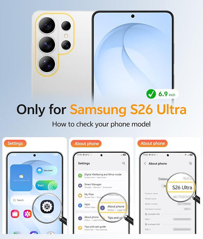 FNTCASE for Samsung Galaxy S26 Ultra Case, Compatible with Magsafe | Screen Protector, Full Camera Protection, Translucent Matte, 14FT Military Grade Drop Proof, Protective Phone Cover