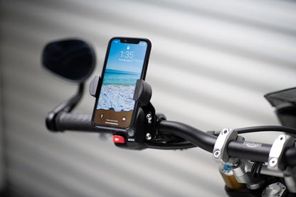 Techmount Universal Motorcycle Control Mount 4-31001-B-TechGripper - The Most Dependable Holder for Phones with or Without a Case! - Extra Strong and Reliable - Adjustable to Fit Most Motorcycles!