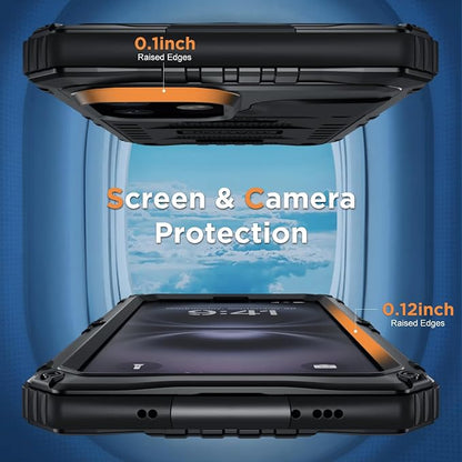 Beasyjoy for iPhone 16 Plus Case Waterproof, Metal Heavy Duty Full Body Protective Case with Built-in Screen Protector, Military Grade Shockproof Defender Cover for iPhone 16 Plus 6.7", Black