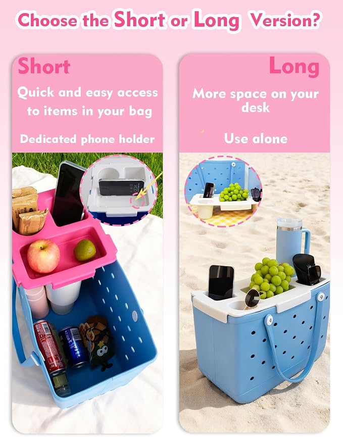 Top Cup Phone Holder Tray Storage Lid for Stanley Compatible with Bogg Bag XL Cover, Cup Organizer Holder Waterproof Silicone Multifunctional Storage Box for Outdoor Beath Camping Travel (Red, L)