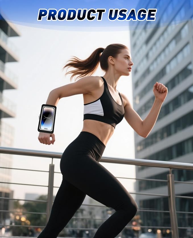 Running Cell Phone Holder, Wrist Waterproof Workout Phone Holder Up to 7.0'', Wristband Forearm Armbands with Adjustable Strap for Women