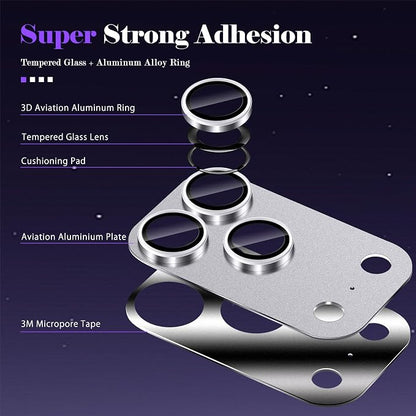 Camera Lens Protector for iPhone 17 Pro Camera Lens Protector [Strong Adsorption] [Not Easy to Break] Metal Tempered Glass Rear Camera Screen Cover - Titanium Grey
