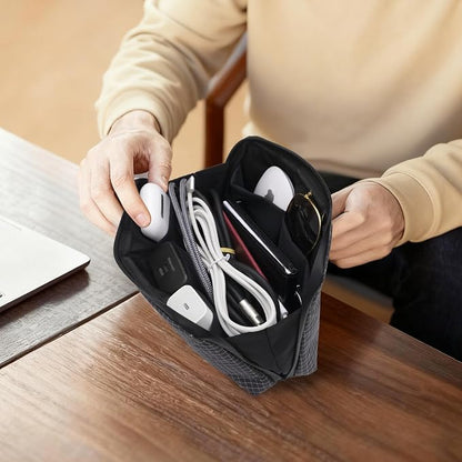 SIMTOP Cord Organizer Travel Small Tech Bag Pouch Case for Cords, Charger, Hard Drive, Power Bank – Water-Resistant Electronics Organizer, Small Portable Gadget Case for Travel