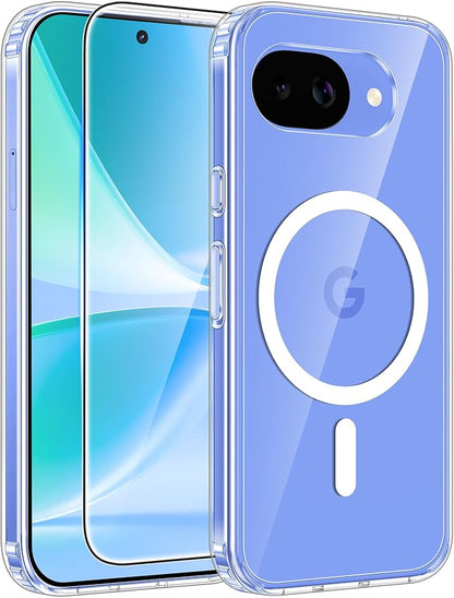 FNTCASE for Google Pixel 10a Case: [Fit for Magsafe] [Screen Protector] Anti Yellowing Transparent Clear - Military Grade Shockproof Protective Phone Cover for Pixel 10A - Clear