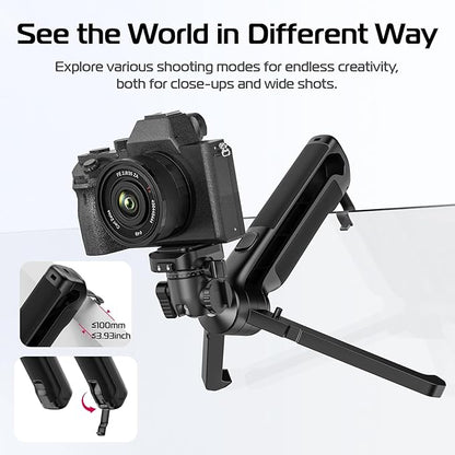 ULANZI TT38 One-Click Opening Vlogging Tripod Uka Quick-Release F38 w Cold Shoe Panoramic Ball Head w Hidden Hook, Camera Tabletop Flexible Travel Tripods for Sony/Canon/Nikon/Fujifilm and More