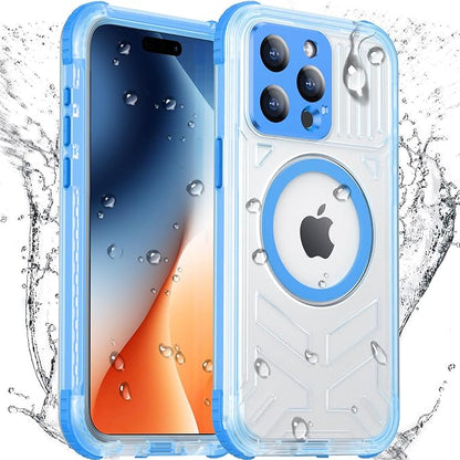 Temdan Magnetic for iPhone 15 Pro Max Case Waterproof,[Built-in Screen & Camera Protector][Full Body Shockproof][IP68 Underwater][Dustproof] Shockproof Phone Case for iPhone 15 Pro Max 6.7"-Blue