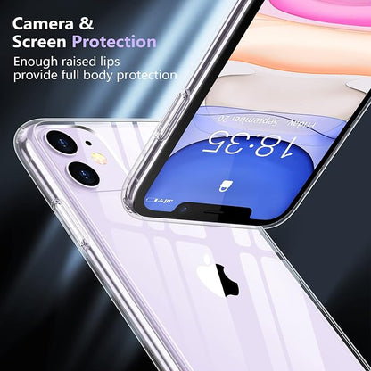 Temdan Designed for iPhone 11 Clear Case - Military-Grade Protection with Magnetic Kickstand - 6.1 inch