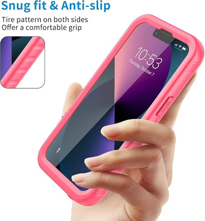 SPORTLINK for iPhone 13 Pro Waterproof Case - Full Body Shockproof Dustproof Phone Screen Protector Rugged Waterproof Case for iPhone 13 Pro 6.1 Inches Pink