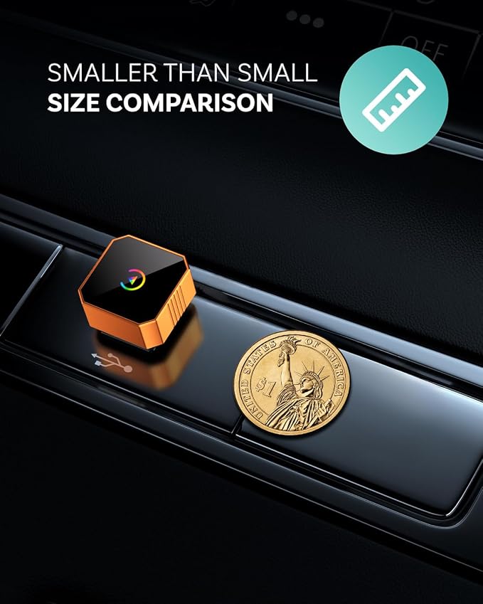 Wireless CarPlay Adapter for iPhone＆Android, 2026 Upgraded Car Play Mini Wired to Wireless Adapter for CarPlay ＆Android Auto Plug and Play Stable Connection & No Latency for iPhone iOS 10+