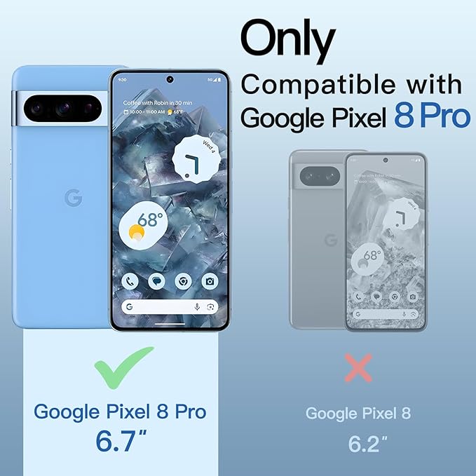 JETech Full Coverage Screen Protector for Google Pixel 8 Pro, 2+2 Pack | with Camera Lens Protector, HD Clear Tempered Glass, Anti-Scratch Protection, Easy Installation Tool