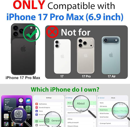 SPORTLINK for iPhone 17 Pro Max Case, IP68 Waterproof Military Protective Full Body Heavy Duty Shockproof 360 Sealed Dustproof with Camera Screen Protector Phone Cover for iPhone 17 Pro Max 6.9" Black