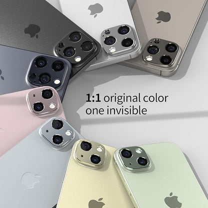 Camera Lens Protector Bumper for iPhone 15 /iPhone 15 Plus,No Glass Flat Design, Blue