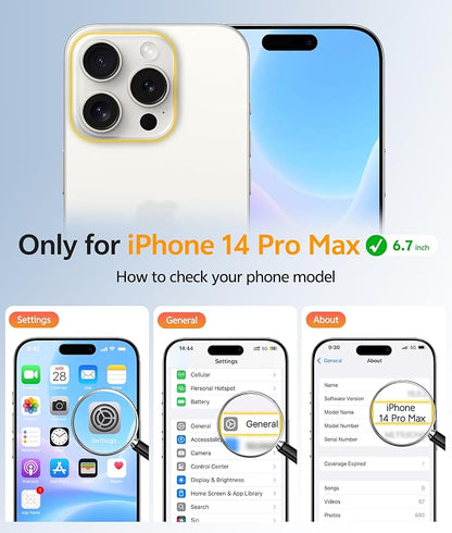 FNTCASE for iPhone 14 Pro Max Case: [Compatible with Magsafe] Translucent Matte Cases with [Full Camera Protection] [Screen Protector] Military Grade Shockproof Protective Phone Cover - Light Blue