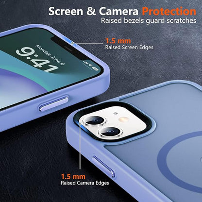 MOCCA Strong Magnetic for iPhone 12 Case/iPhone 12 Pro Case, [Compatible with Magsafe][Mil-Grade Drop Protection] Slim Shockproof Translucent Protective Phone Case for iPhone 12/12 Pro 6.1“, Blue