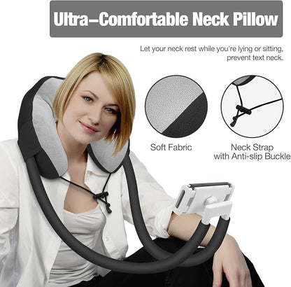 MoKo Neck Phone Holder, Lazy Gooseneck Phone Pillow Holder Bracket, 360° Rotate Phone Tablet Stand for 4"-11" Device, fits iPhone 17/17 Air/17 Pro/17 Pro Max, iPhone 16/Pro/Pro Max/Plus, iPhone 15/Pro
