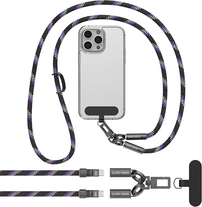 Silicone Case with Phone Lanyard Crossbody Lanyard for 240W Charging Cable Compatible with Anker Laptop Power Bank 25,000mAh 165W