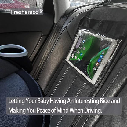 Car iPad Kindle Tablet Holder for Rear and Forward Facing Mirror, Car Mount Hanger Case for Vehicle Backseat Headrest Up to 10.5', Lightweight Washable and Portable (Black)