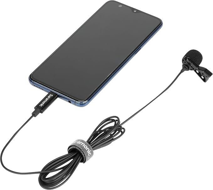 Saramonic LavMicro U3A USB-C Lavalier Microphone for iPhone 15, Android, New iPad, Computers & More with 6.6' Cable & 90˚ Adapter for Vlogging, Interviews, YouTube, TikTok, Live Streaming