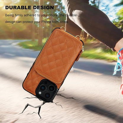 Bocasal Crossbody Wallet Case for iPhone 16 Pro Max, RFID Blocking PU Leather Zipper Handbag Purse Flip Cover, Kickstand Folio Case with Card Slots Holder Wrist Strap Lanyard 5G 6.9 Inch (Brown)