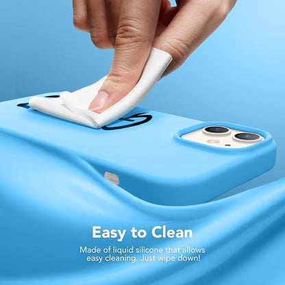 GONEZ Magnetic for iPhone 12 Case / 12 Pro Case, Compatible with MagSafe, [Screen Protector + Camera Lens Protector], Silicone Shockproof Anti-Scratch Protective Phone Case 6.1 inch, Wave Blue