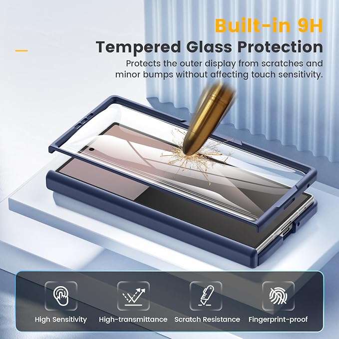 Caka Magnetic for Samsung Galaxy Z Fold 8 Ultra Case with Hinge Protection | Compatible with MagSafe, Built-in Outer Screen Protector, Hinge Guard, Translucent Matte Back, 360° Hybrid Drop Defense