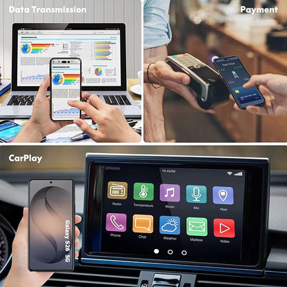 Wireless Charging Case for Galaxy S26, Upgraded 10000mAh Rechargeable Portable Charging Case Compatible with Galaxy S26 (6.3 inch) with Carplay Extended Battery Pack Charger Case (Black)