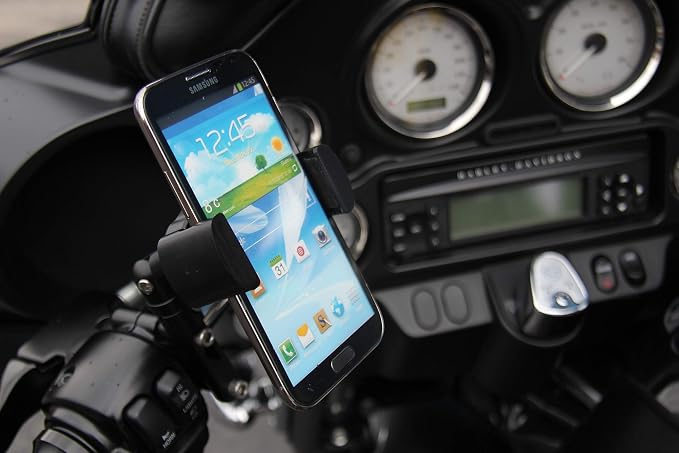 Techmount Universal Motorcycle Control Mount 4-31001-B-TechGripper - The Most Dependable Holder for Phones with or Without a Case! - Extra Strong and Reliable - Adjustable to Fit Most Motorcycles!