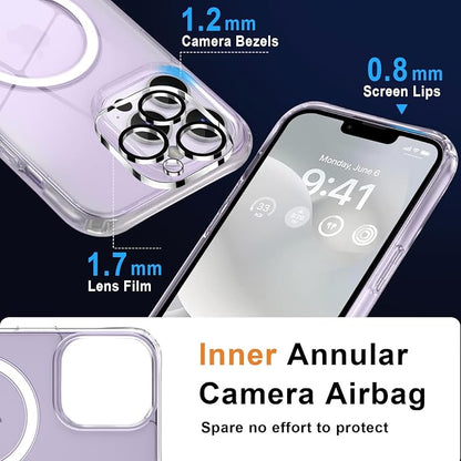 MOCCA Strong Magnetic for iPhone 12 Pro Max Case,[Compatible with Magsafe][Glass Screen Protector+Camera Lens Protector] Slim Thin Shockproof Cover Phone Case for iPhone 12 Pro Max 6.7", Clear