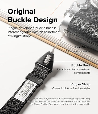 Ringke Hand Strap [Phone Wrist Strap] Designed for Camera Strap and Phone Strap, Adjustable Sturdy Universal Lanyard Compatible with Camera and Phone Case - Lettering Black 3