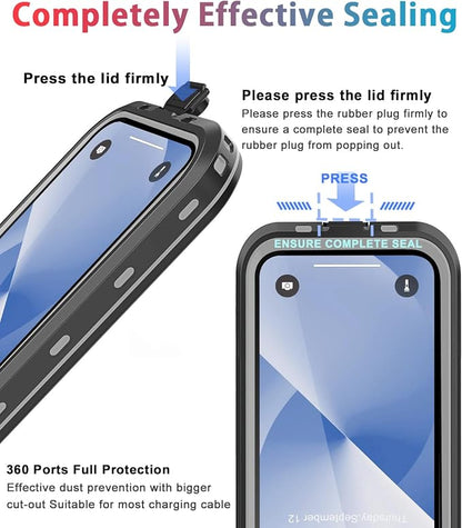 for iPhone 13 Case Waterproof Shockproof Dustproof Full-Body Sturdy with Camera Lens Protector and Built-in Screen Protector,Underwater Full Sealed Cover Protective for iPhone 13(Black)