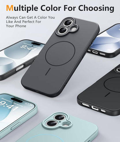 FNTCASE for iPhone 17 Case: [Compatible with Magsafe] Integrated Silicone Phone Cases with [Full Camera Protection] [Screen Protector] Military Grade Shockproof Protective Cover