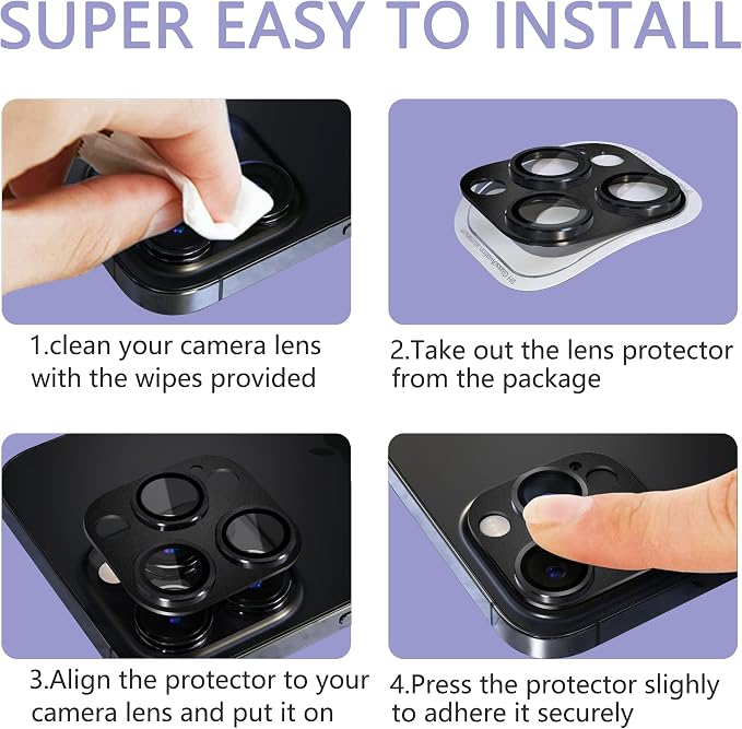 2 Pack Camera Lens Protector for iPhone 14 Pro/14 Pro Max,[Not Easy to Breakn ] AR Tempered Glass Strong Adsorption Metal Camera Cover Screen-Gold