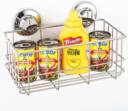 iPEGTOP Suction Cup Deep Shower Caddy Bath Wall Shelf for Large Shampoo Shower Gel Holder Bathroom Storage - Rustproof Stainless Steel