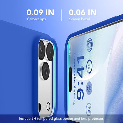 GONEZ Magnetic for iPhone 17 Pro Case, Compatible with MagSafe, [Screen Protector + Camera Lens Protector], Liquid Silicone Anti-Scratch Shockproof Protective Phone Case 6.3 inch, Klein Blue